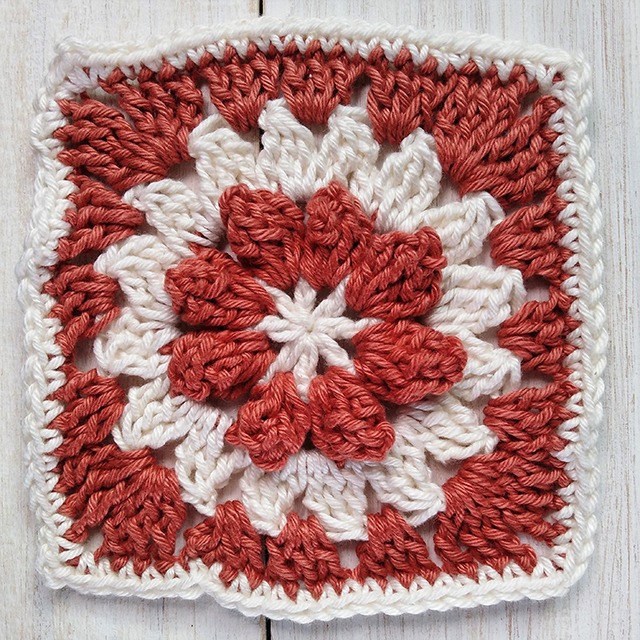 Crochet Granny Square row 5 Moara Crochet