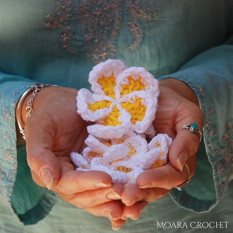 Crochet Frangipani Flower Pattern - Moara Crochet