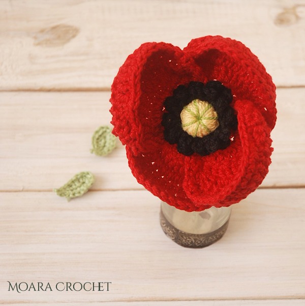 Crochet Rememberance Poppy Tutorial with Moara Crochet