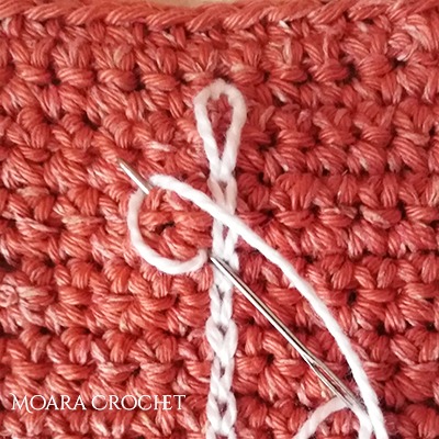 Crochet Embroidery Step 3c- Moara Crochet