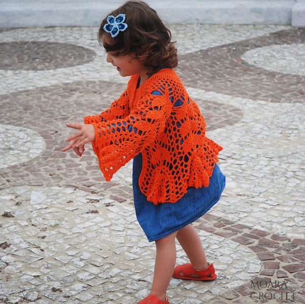 Girls Crochet Cardigan Pattern - Moara Crochet
