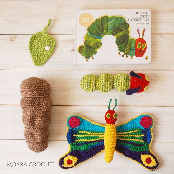 Hungry Caterpillar Life Cycle Crochet Pattern Set Moara Crochet
