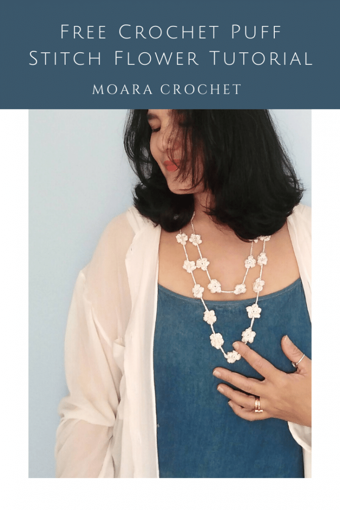 How to crochet puff Stitch FLower with Moara Crochet