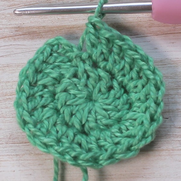 Crochet leaf Row 2