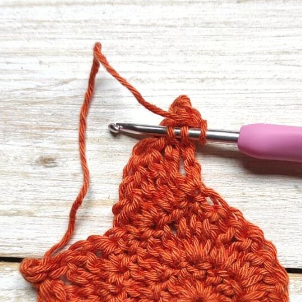 Row 3e - Crochet Maple Leaf