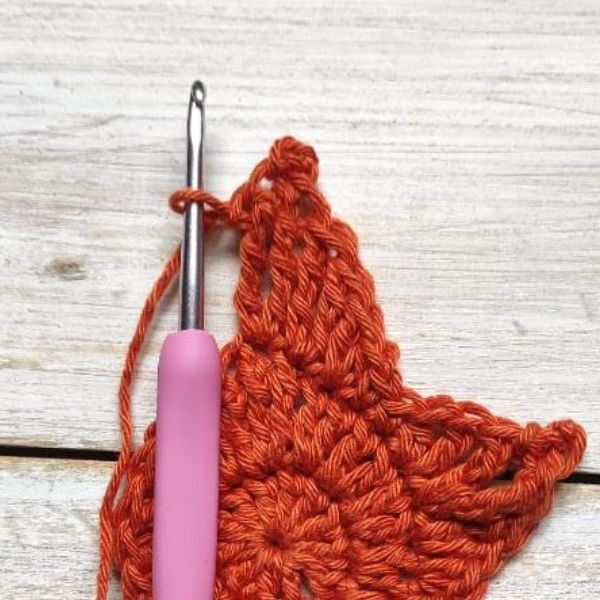Row 3f - Crochet Maple Leaf