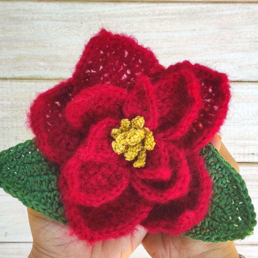 Poinsettia Free Crochet - Moara Crochet