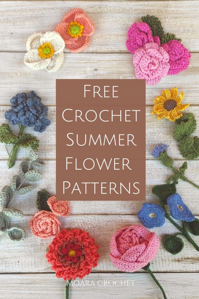 Free Crochet Summer Flowers - Moara Crochet