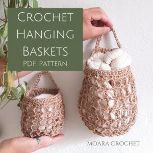 Crochet Hanging Basket Pattern designed by Moara Crochet