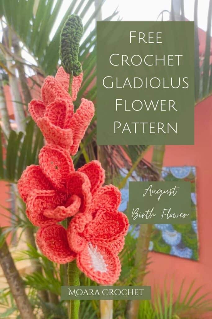 Crochet Gladiolus Flower Pattern designed by Moara Crochet