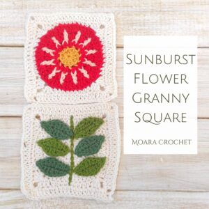 Scandi Granny Square Sunburst Flower - Moara Crochet