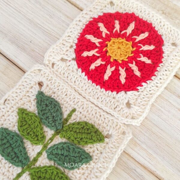 Flower Granny Square Sunburst Flower - Moara Crochet