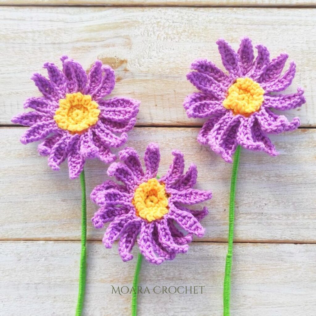 Aster Flower Crochet Pattern - Moara Crochet