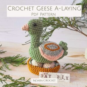 Crochet Geese A-laying pattern designed by Moara Crochet