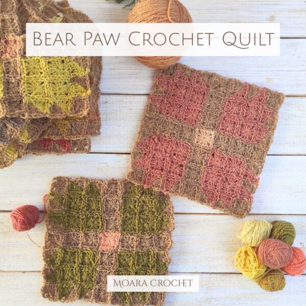 Crochet Quilt Pattern Bear Paw designed by Moara Crochet